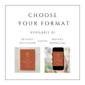 Religieus kruis terracotta script jongensdoop kaart