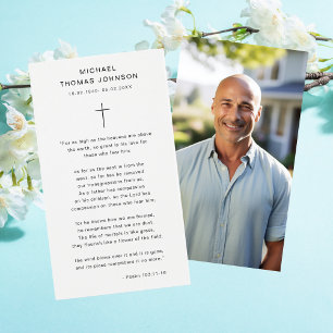 Religieus Kruis Uitvaart Psalm Foto Gebed Kaart