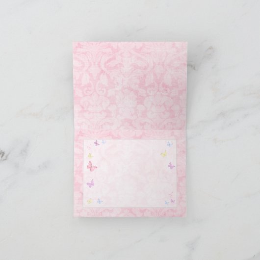 Religieus Kruis Vlinder Meisje Dank u Kaarten (Binnen)