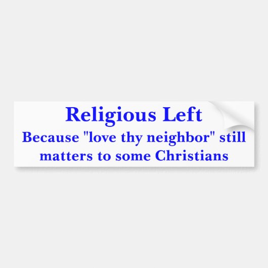 Religieus links bumpersticker (Voorkant)