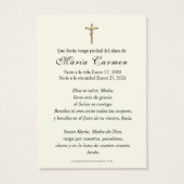 Religieus Maagd Maria begrafenisgebed Visitekaartje (Achterkant)