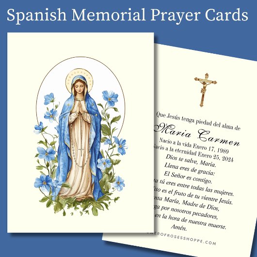 Religieus Maagd Maria begrafenisgebed Visitekaartje