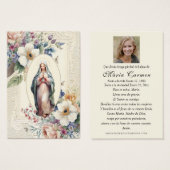 Religieus Maagd Maria begrafenisgebed Visitekaartje (Voorkant /achterkant)