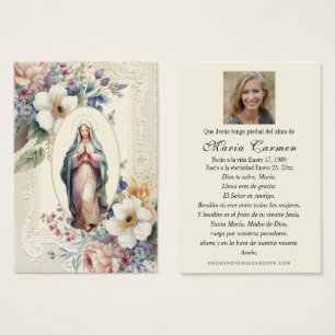 Religieus Maagd Maria begrafenisgebed Visitekaartje