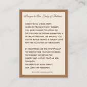 Religieus Maria Fatima Katholiek Gebed Visitekaartje (Achterkant)