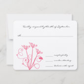 Religieus monogram roze wilde bloem bruiloft RSVP Kaartje (Achterkant)