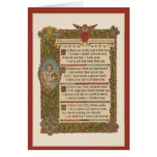 Religieus Nieuwjaarsgebed Vintage Christelijk (Voorkant)