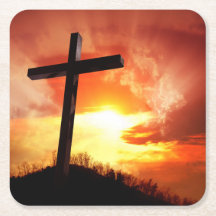 Religieus Paaskruis bij Zonsondergang