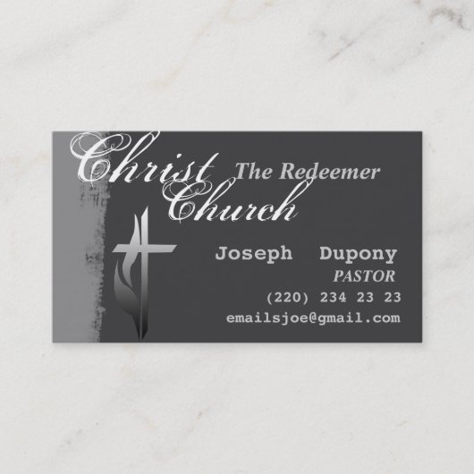 Religieus paaskruis met Christelijk vuur Visitekaartje (Voorkant)