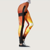 Religieus paaskruis op zonsondergang leggings (Rechts)