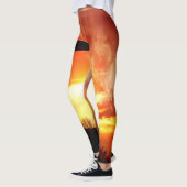 Religieus paaskruis op zonsondergang leggings (Links)