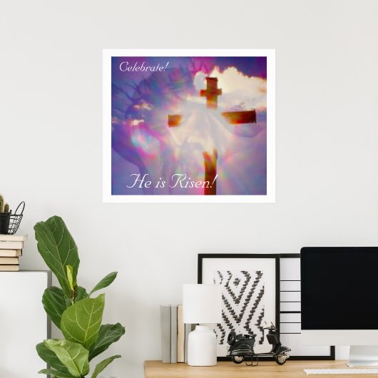 Religieus paasPoster - Jezus en Kruis Poster (Thuiskantoor)