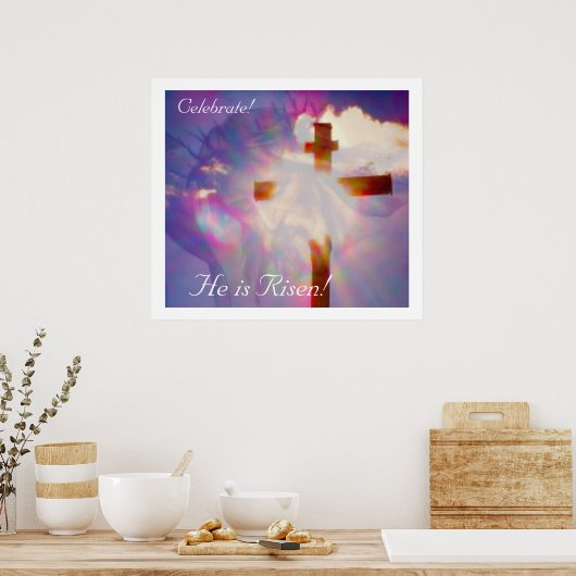 Religieus paasPoster - Jezus en Kruis Poster (Keuken)