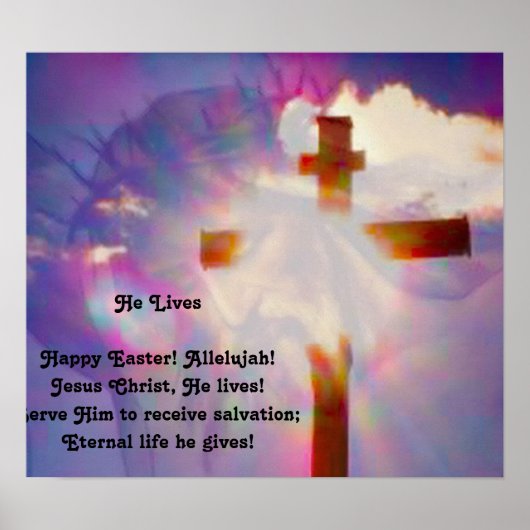 Religieus paasPoster - Jezus en Kruis Poster (Voorkant)