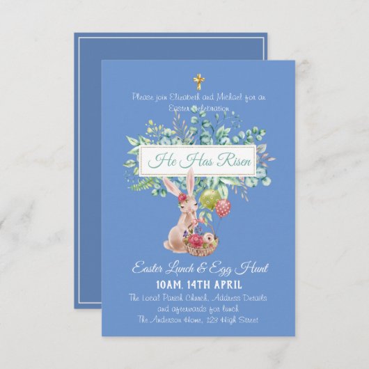 Religieus Pasen Uitnodigingsbudget (Voorkant / Achterkant)