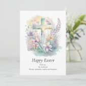 Religieus Pasen van dwars-Floral pasta Feestdagenkaart (Staand voorkant)