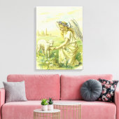  Religieus Pasen Victoriaans Engel met Lam Canvas Afdruk (Insitu (Woonkamer))