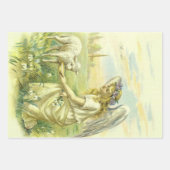  Religieus Pasen Victoriaans Engel met Lam Inpakpapier Vel (Voorkant 2)