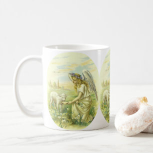  Religieus Pasen Victoriaans Engel met Lam Koffiemok