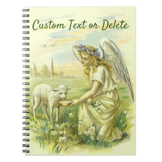  Religieus Pasen Victoriaans Engel met Lam Notitieboek (Voorkant)