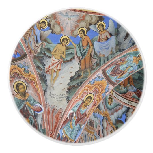 Religieus pictogram Dresser Knob Keramische Knop (Voorkant)