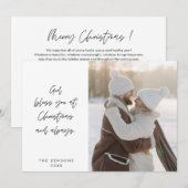 Religieus, Prettig Kerstmis, Christelijk gezinsfot Feestdagenkaart (Voorkant / Achterkant)