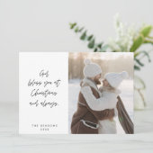 Religieus, Prettig Kerstmis, Christelijk gezinsfot Feestdagenkaart (Staand voorkant)