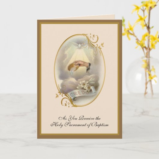  religieus sacrament Baptisme Volwassenen of Baby Kaart (Gele Bloem)