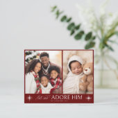 Religieus Script Kerstmis Foto Vakantie Kaart (Staand voorkant)