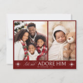 Religieus Script Kerstmis Foto Vakantie Kaart (Voorkant)