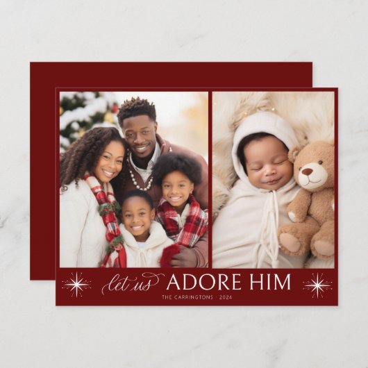 Religieus Script Kerstmis Foto Vakantie Kaart (Voorkant / Achterkant)