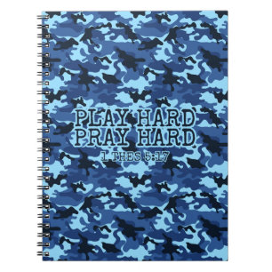 Religieus spelen Hard bidden Hard Blue Camo Notitieboek