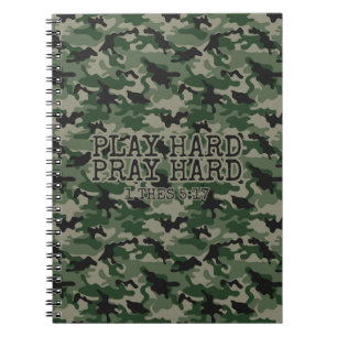 Religieus spelen Hard bidden Hard Green Camo Notitieboek