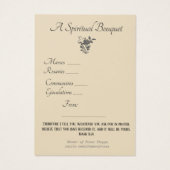 Religieus Spiritueel Boeket Gebed Heilige Kaart (Achterkant)