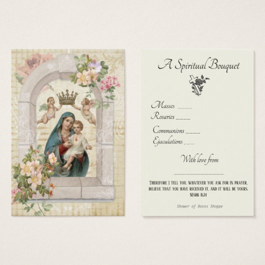 Religieus Spiritueel Boeket Gebed Heilige Kaart (Voorkant /achterkant)