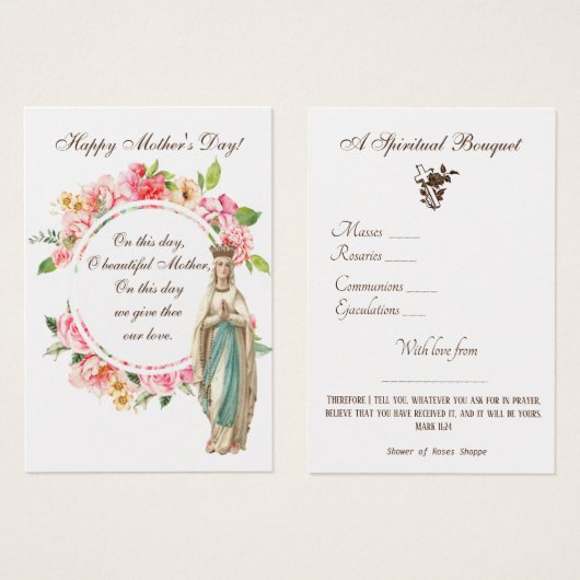 Religieus Spiritueel Boeket Gebed Heilige Kaart (Voorkant /achterkant)
