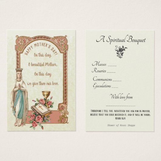 Religieus Spiritueel Boeket Gebed Heilige Kaart (Voorkant /achterkant)