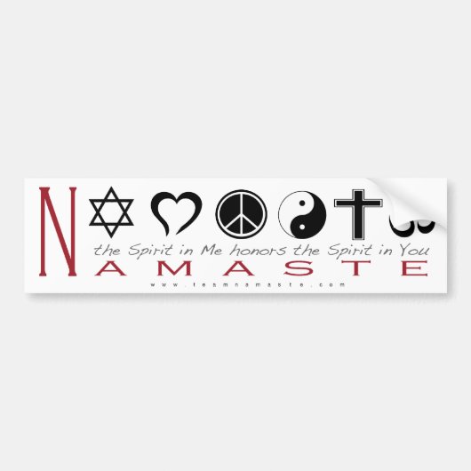 Religieus symbool Namaste Bumpersticker (Voorkant)
