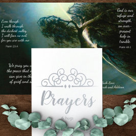 Religieus sympathie denken aan je gebeden en bijle folie kaarten