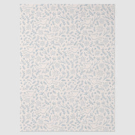 Religieus thema blauw & crème duif & bloemen - tissuepapier