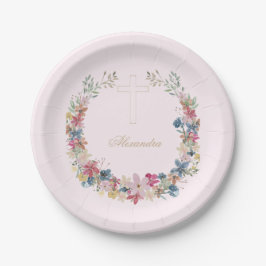 Religieus  Veldbloemen Gouden Kleur Papieren Bordje