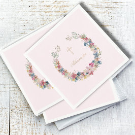 Religieus  Veldbloemen Gouden Kleur Servet