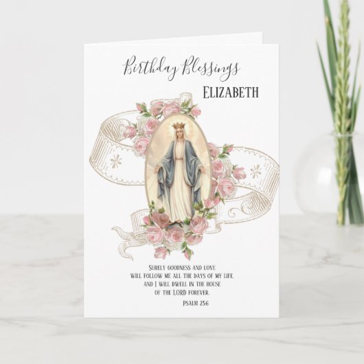 Religieus | Verjaardag | Maagd Maria Kaart (Voorkant)