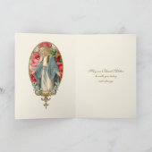 Religieus vriendschap Maagd Mary  Rode Rozen Kaart (Binnen)