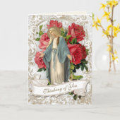 Religieus vriendschap Maagd Mary  Rode Rozen Kaart (Gele Bloem)