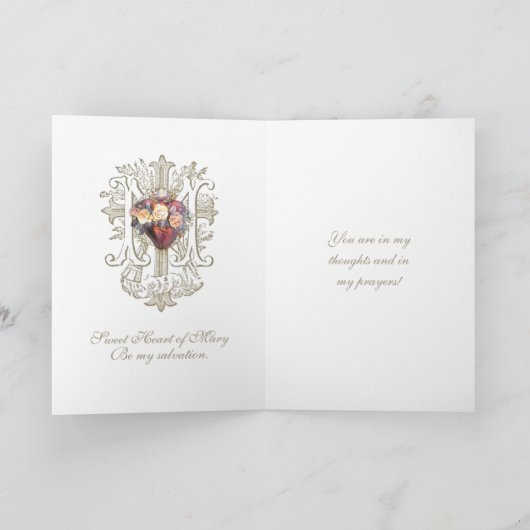 Religieus Vriendschapsgebed Maagd Maria Hart Kaart (Binnen)