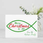 Religieus Vrolijk Kerst Christelijk Vis Script Kaart (Staand voorkant)