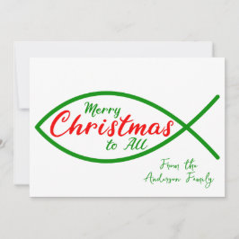 Religieus Vrolijk Kerst Christelijk Vis Script Kaart