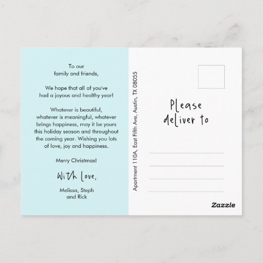 Religieus, Vrolijk Kerstfeest, Christelijke Famili Briefkaart (Achterkant)