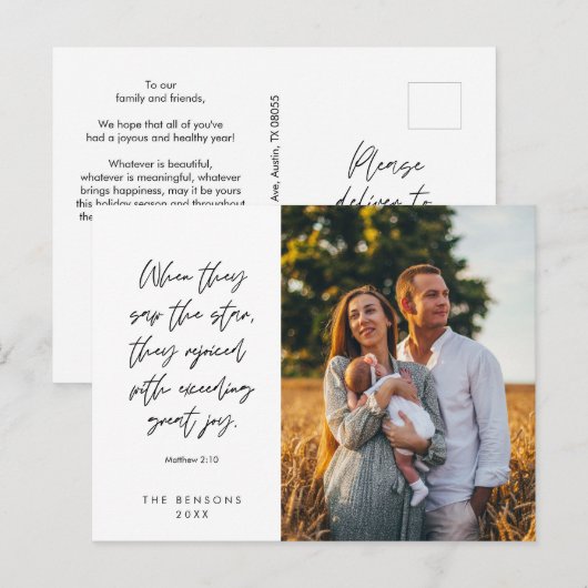 Religieus, Vrolijk Kerstfeest, Christelijke Famili Briefkaart (Voorkant / Achterkant)